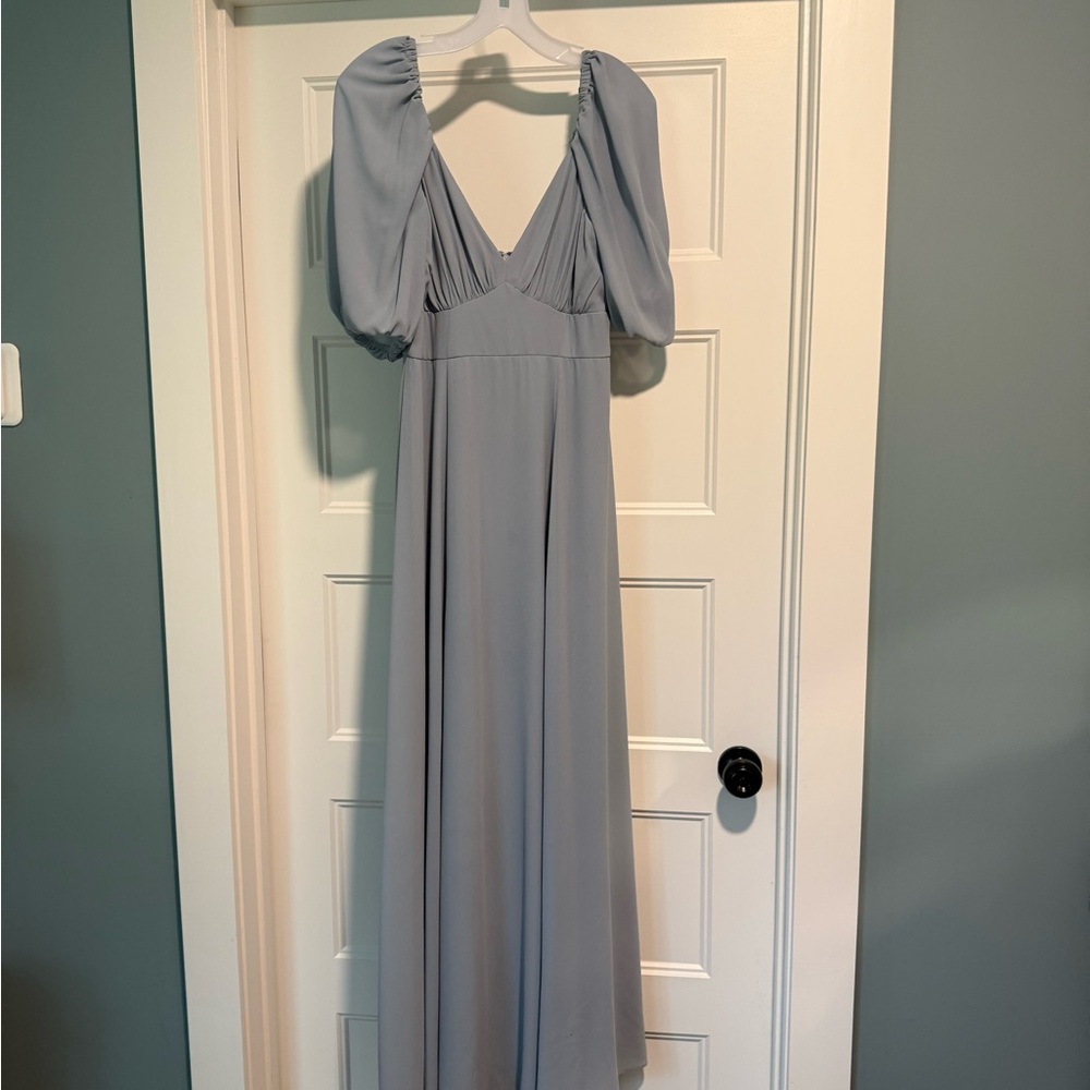 David’s Bridal Dusty Blue Bridesmaid Dress
